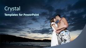  Presentation with lovers - Beautiful PPT layouts featuring mountain lake with beautiful pavilions beautiful scenery nice view of the top of the mountain backdrop and a gray colored foreground