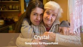  Presentation with elderly woman in nursing - Beautiful slide deck featuring embrace with an adult backdrop and a coral colored foreground