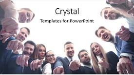  Presentation with small group - Audience pleasing PPT layouts consisting of colleagues embraced in a circle backdrop and a white colored foreground