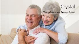  Presentation with living room - Beautiful presentation design featuring embracing at home in living backdrop and a  colored foreground