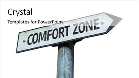  Presentation with zone - Audience pleasing theme consisting of embracing change - comfort zone sign isolated backdrop and a white colored foreground