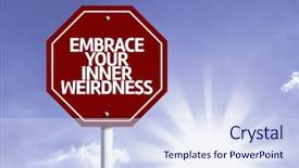  Presentation with embrace race - Audience pleasing slide deck consisting of embracing change - embrace your inner weirdness written backdrop and a sky blue colored foreground