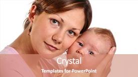  Presentation with change - Colorful slide set enhanced with embracing change - happy mother with baby backdrop and a coral colored foreground