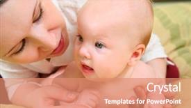  Presentation with mother and baby - Colorful theme enhanced with embracing change - mother with baby in bed backdrop and a coral colored foreground