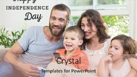  Presentation with family - Amazing slide set having embracing change - smiling american family sitting backdrop and a  colored foreground