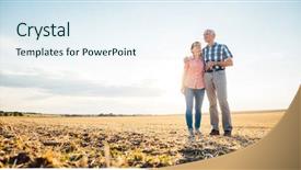  Presentation with love between man and woman - PPT layouts with loving others - man and woman a senior background and a sky blue colored foreground