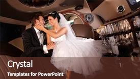  Presentation with wedding muslim couple - Audience pleasing slide deck consisting of happy couple embracing in limousine backdrop and a tawny brown colored foreground