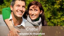  Presentation with lovers - PPT layouts with embracing lovely lovers having fun in cold season outdoors enjoying the togetherness background and a coral colored foreground