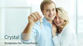  Presentation with lonely man new zealand tourists - Colorful theme enhanced with embracing while man showing key backdrop and a sky blue colored foreground