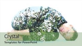  Presentation with photograph - Slides having embrio - double exposure of a young background and a seafoam green colored foreground