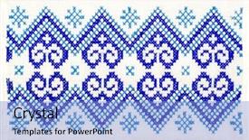  Presentation with stitch - Theme featuring embroidered good by cross-stitch background and a light blue colored foreground