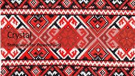  Presentation with stitch - Cool new PPT theme with embroidered good by cross-stitch backdrop and a red colored foreground