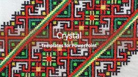  Presentation with stitch - Slide set enhanced with embroidered good by cross-stitch background and a  colored foreground