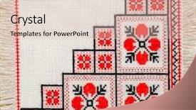  Presentation with stitch - Colorful PPT theme enhanced with embroidered-good-by-cross-stitch backdrop and a lemonade colored foreground