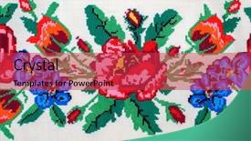  Presentation with stitch - Slide deck enhanced with embroidered good by cross-stitch background and a red colored foreground