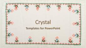  Presentation with stitch - Slide set consisting of embroidered good by cross-stitch background and a sky blue colored foreground