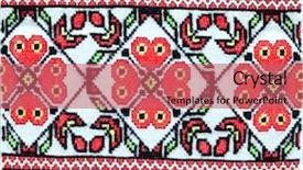  Presentation with stitch - Slide set featuring embroidered good by cross-stitch background and a coral colored foreground