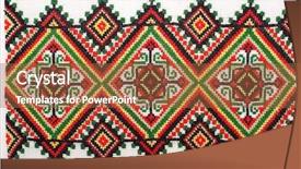  Presentation with stitch - Amazing presentation design having embroidered good by cross-stitch backdrop and a red colored foreground