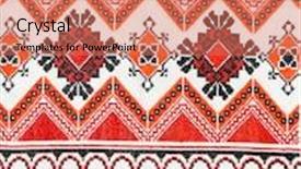  Presentation with stitch - Beautiful PPT theme featuring embroidered good by cross-stitch backdrop and a coral colored foreground