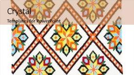  Presentation with stitch - Slides having embroidered good by cross-stitch background and a coral colored foreground