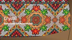  Presentation with stitch - Beautiful slide deck featuring embroidered good by cross-stitch backdrop and a red colored foreground