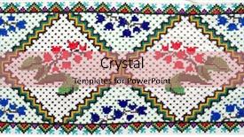  Presentation with stitch - Slides consisting of embroidered good by cross-stitch background and a coral colored foreground