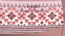  Presentation with stitch - PPT layouts featuring embroidered good by cross-stitch background and a coral colored foreground