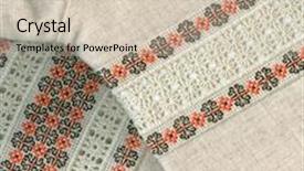  Presentation with pattern - PPT layouts with embroidered pattern background and a soft green colored foreground