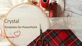  Presentation with sewing - Slide deck enhanced with embroidery hoop with canvas background and a lemonade colored foreground