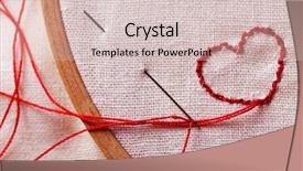  Presentation with sewing - Presentation theme consisting of embroidery hoop with canvas background and a soft green colored foreground