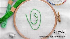  Presentation with sewing needle - Cool new presentation with embroidery hoop with fabric sewing backdrop and a light gray colored foreground