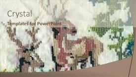  Presentation with embroidery - Amazing slide set having embroidery-on-a-fabric backdrop and a sky blue colored foreground