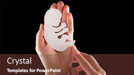  Presentation with embryo - Slide deck with embryo-silhouette-in-woman-hand background and a tawny brown colored foreground