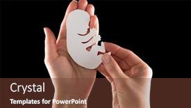  Presentation with embryo - Amazing presentation design having embryo-silhouette-in-woman-hand backdrop and a tawny brown colored foreground
