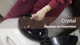  Presentation with medical embryo - Beautiful presentation featuring embryologist freezing embryos for storage backdrop and a tawny brown colored foreground