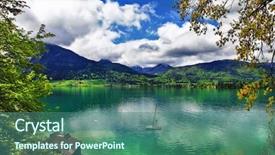 Presentation with alpine - Theme featuring emerald alpine lakes austria st wolfgang background and a ocean colored foreground