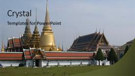  Presentation with royal - PPT theme with emerald buddha in the royal background and a light blue colored foreground