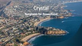  Presentation with laguna beach - PPT layouts featuring emerald city - aerial view of pacific ocean background and a gray colored foreground