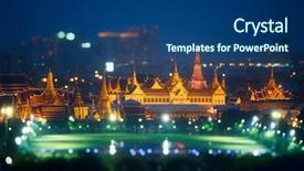  Presentation with oakland temple - Beautiful PPT layouts featuring emerald city - bangkok temple wat phra keao backdrop and a ocean colored foreground