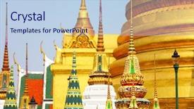 Presentation with bangkok - Cool new slide set with emerald city - grand palace in bangkok backdrop and a light blue colored foreground