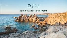  Presentation with stones - Amazing presentation design having emerald city - landscape with sea stones backdrop and a light blue colored foreground