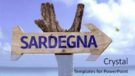  Presentation with teal beach wood - Audience pleasing presentation theme consisting of emerald city - sardinia in italian wooden sign backdrop and a  colored foreground