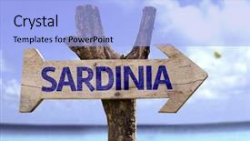  Presentation with teal beach wood - Cool new presentation design with emerald city - sardinia wooden sign backdrop and a  colored foreground