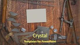  Presentation with diamonds - Amazing PPT layouts having emerald gem - vintage jeweler tools and diamonds backdrop and a tawny brown colored foreground