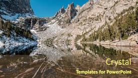  Presentation with mountain lake - Colorful theme enhanced with emerald-lake-and-reflection backdrop and a tawny brown colored foreground