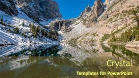  Presentation with snow mountain - Slide set featuring emerald-lake-and-reflection background and a tawny brown colored foreground
