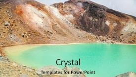  Presentation with world heritage - Audience pleasing PPT theme consisting of emerald lake at tongariro alpine backdrop and a mint green colored foreground