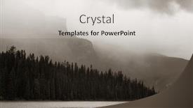  Presentation with park - Beautiful PPT theme featuring emerald-lake-with-fog backdrop and a light gray colored foreground