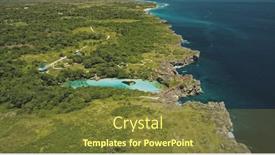  Presentation with green lake - PPT layouts consisting of emerald-water-lake-at-green background and a tawny brown colored foreground