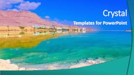  Presentation with sea water - PPT layouts having emerald water of the dead background and a cobalt blue colored foreground